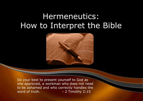 Hermeneutics How To Interpret The Bible Food For Your Soul