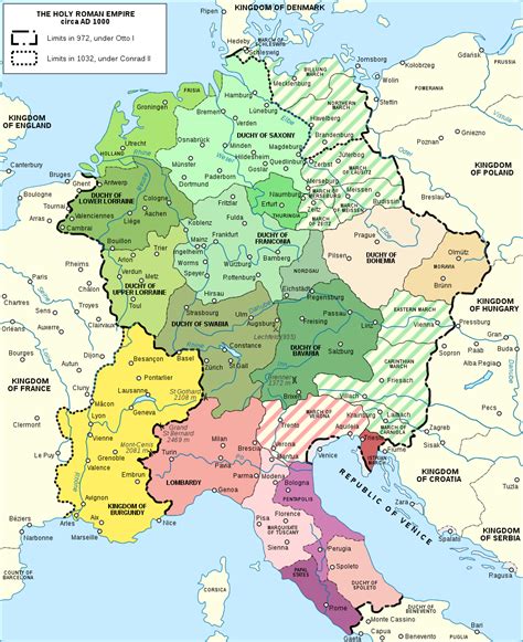 Map Of The Holy Roman Empire 972 1032 CE Illustration World