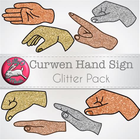 Curwen Hand Sign Glitter And Gold Clip Art Teaching Resources