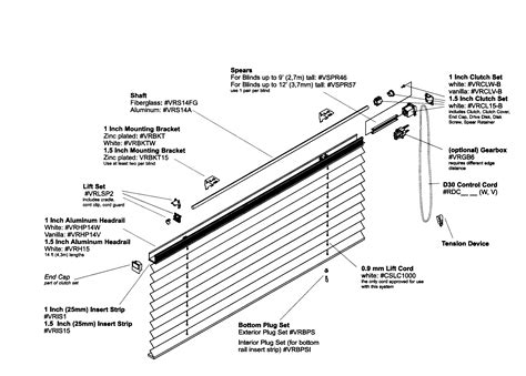 Replacement Vertical Blinds Parts Diagram