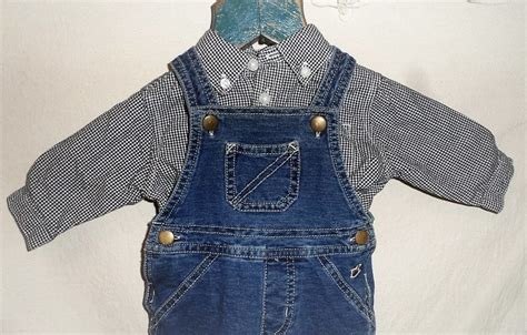 Baby Bib Overalls Infant 0 3 Mosclassic Blue Denim Old Time Etsy