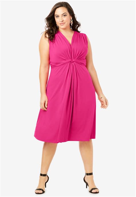 Knot Front Stretch Jersey Dress One Stop Plus