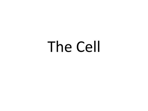 Ppt The Cell Powerpoint Presentation Free Download Id3161151