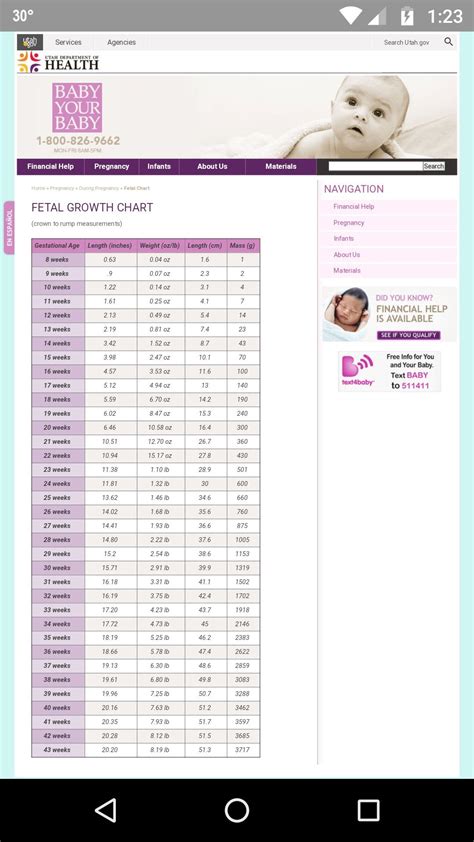 Here's a helpful fetal growth chart to help you track baby's growth. Pin by Melissa Emke on angel babies | Fetal growth chart ...