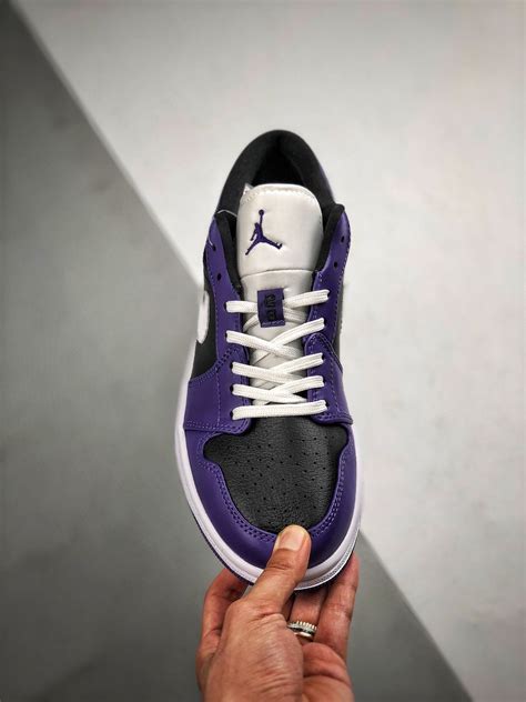 Air Jordan 1 Low Purple Black 553558 501 For Sale Sneaker Hello