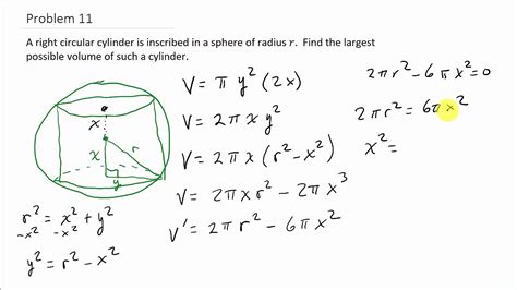 Optimization Find Cylinder With Largest Volume Inscribed In A Sphere