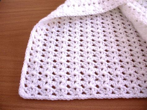 Crochet Baby Blanket Double Knit Crochet Blanket White Pram
