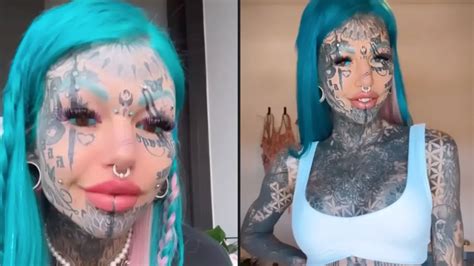 cette jeune femme dit qu elle a du mal à trouver un emploi avec 99 de son corps tatoué cocktail