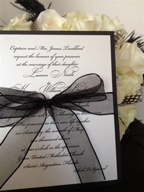 Simple Elegance Black And White Wedding Invitation By Lbdesignsbyco On Et Black Wedding