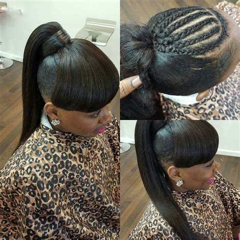 It's no secret that a good ponytail is a foolproof way to slay — and these protective styles ahead can also hold you over until the next time you're …ponytail hairstyles give versatility. Ponytail with Bangs | Natural hair styles, Hair styles ...