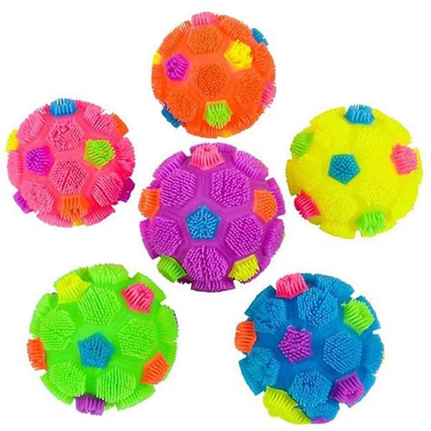 Kicko Soccer Puffer Ball 45 Inches Cool Assorted Puffer Squeeze Balls Pack Of 6 Great