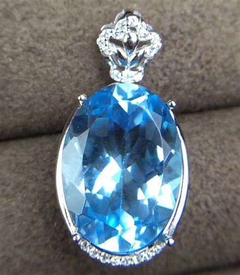 Natural Big Blue Topaz Pendant S Silver Natural Gemstone Pendant