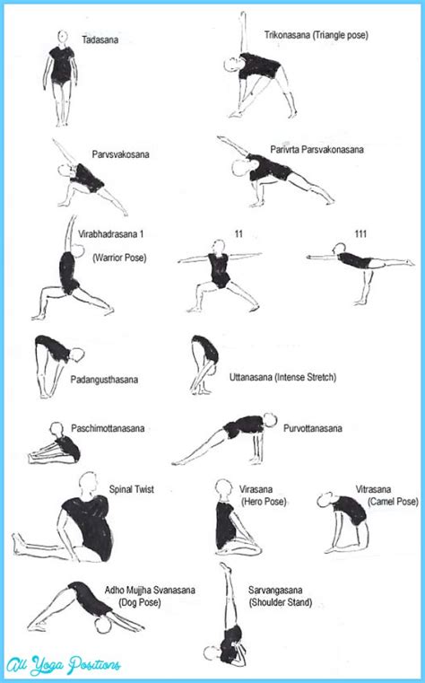 Free Printable Yoga Poses Chart 20 Easy Yoga Poses For Beginners With A