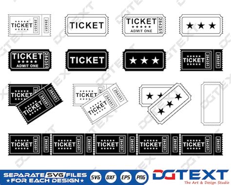 Ticket Svg Ticket Vector Silhouette Cricut File Clipart Etsy Uk