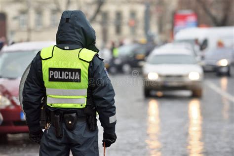 Police Officer Managing Road Traffic Stock Image Image Of