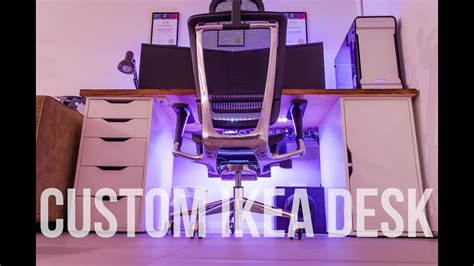 Building a custom standing desk using ikea cabinets. Building the Ultimate Setup - Custom Ikea Desk - YouTube