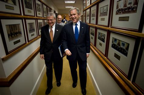 President George W Bush Right And Josh Bolton White House Chief Of