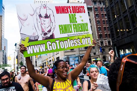 Seeking Equality Not Tips Topless Marchers Draw A Crowd In Manhattan