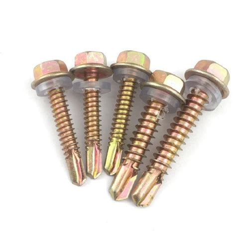 St3513 Color Zinc Plated Hexagonal Self Drilling Screws With Washer
