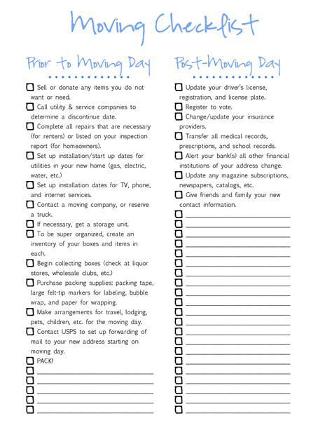 Moving Checklistpdf Moving Checklist Moving Tips Moving Day