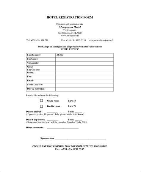 Free Sample Registration Forms In Pdf Ms Word
