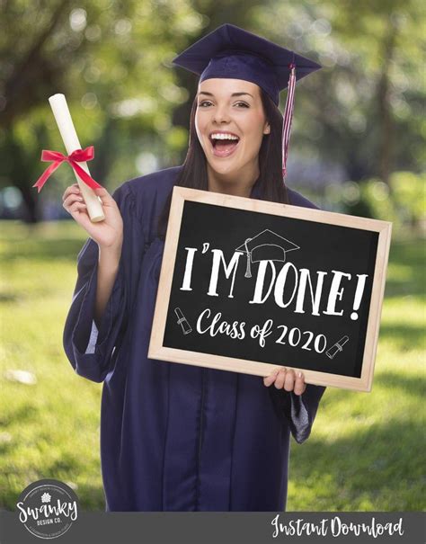 Im Done Graduation Sign Class Of 2020 Sign Printable Etsy College