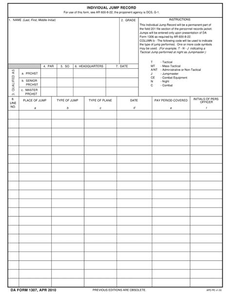 Army Fillable Da Forms Printable Forms Free Online