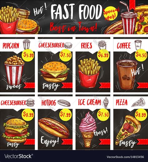 Probably, you understand what we mean. Fast Food Restaurant Menu Board Template Design Vector ...