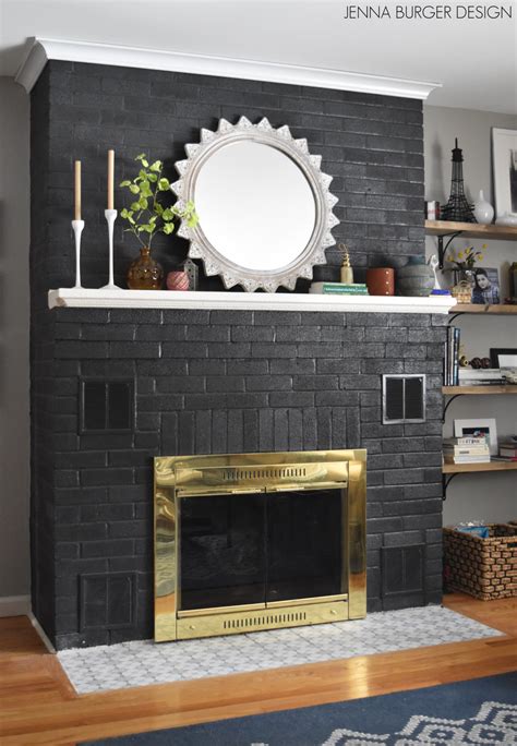 Use a roller designed for textured surfaces to cover the surface of the brick. DIY: Painted Brick Fireplace - Jenna Burger Design LLC