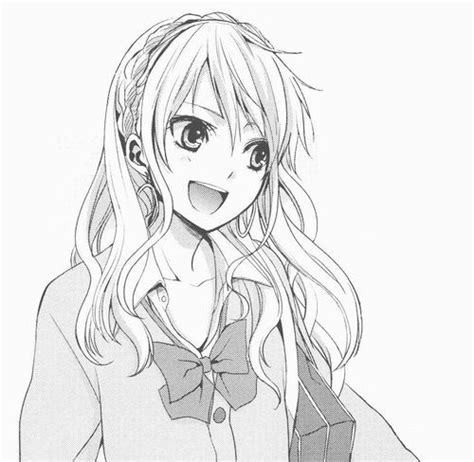 Yuzu Aihara Kawaii Black And White Female Manga Character