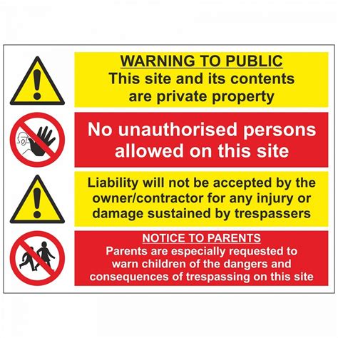 Warning To Public No Unauthorised Persons Allowed On This Site
