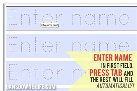 Printable tracing names worksheets in 2020