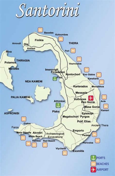 Santorini Tourist Map Travel Sites Budget Travel Places To Travel