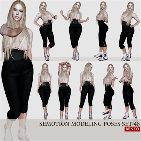 Second Life Marketplace Semotion Female Bento Modeling Poses Set 48