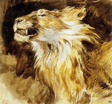 Roaring Lion Art Print By Ferdinand Victor Eugene Delacroix