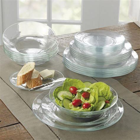 Duralex Lys Calotte 8 Inch Tempered Glass Dinnerware Plates Set Of 6