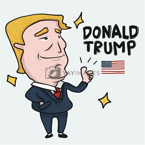 Donald Trump Cartoon Drawing Editorial Illustration 45th President Of