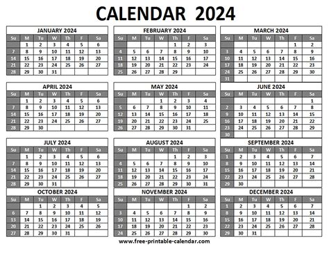 Calendar 2024 Printable For Free One Page Maryl Sheeree