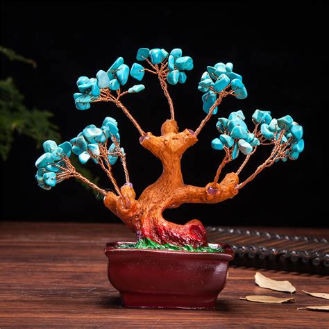 Some people outright insist that it should never be placed in a home and give it a negative reputation comparable to the cactus. Stunning Feng Shui Blue Turquoise Gemstone Quartz Bonsai Money Tree