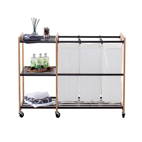 Your clothes are cleaned & folded according to the services you select. Trinity EcoStorage Wheeled 3-Bag Bamboo Laundry Station in ...