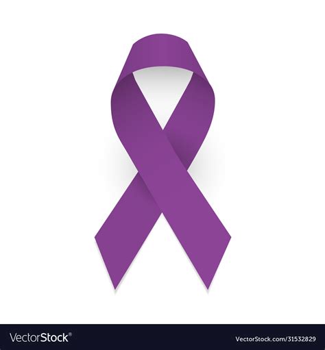 Purple Awareness Ribbon Domestic Violence Vector Image