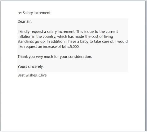 Salary Increment Request Letter Sample Word Of