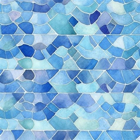 Premium Ai Image A Close Up Of A Blue And White Mosaic Tile Pattern Generative Ai