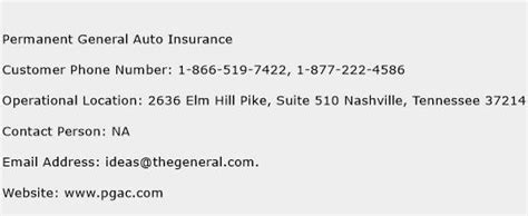 Permanent General Auto Insurance Contact Number Permanent General