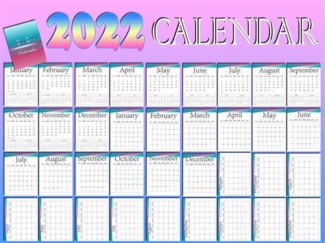 2022 Planner Annual Calendar Printable Digital Download Daily Etsy