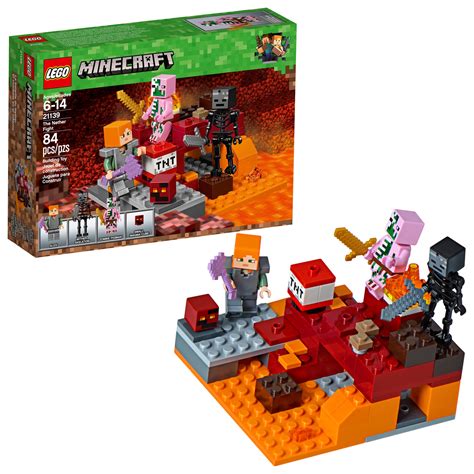 Lego Minecraft The Nether Fight 21139 84 Pieces