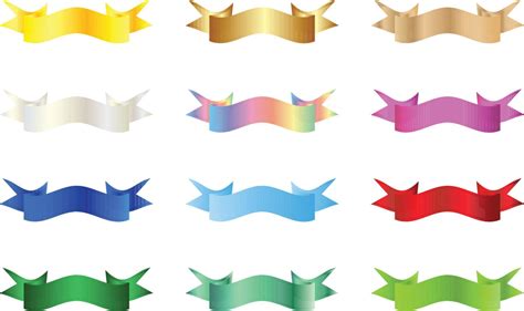 Colorful Vector Ribbon Banners Set Of Ribbons Banners With Label Tag