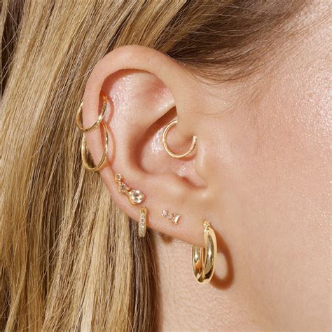 Wavy Clicker Ring Stone And Strand Ear Piercings Chart Pretty Ear