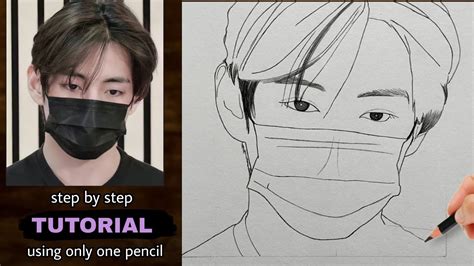 How To Draw BTS V Step By Step BTS Drawing Tutorials Boy Drawing