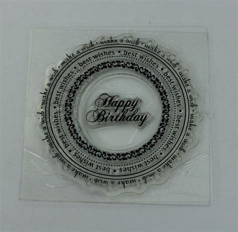 Clear Photopolymer Cling Stamps Set Happy Birthday Etsy